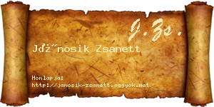 Jánosik Zsanett névjegykártya